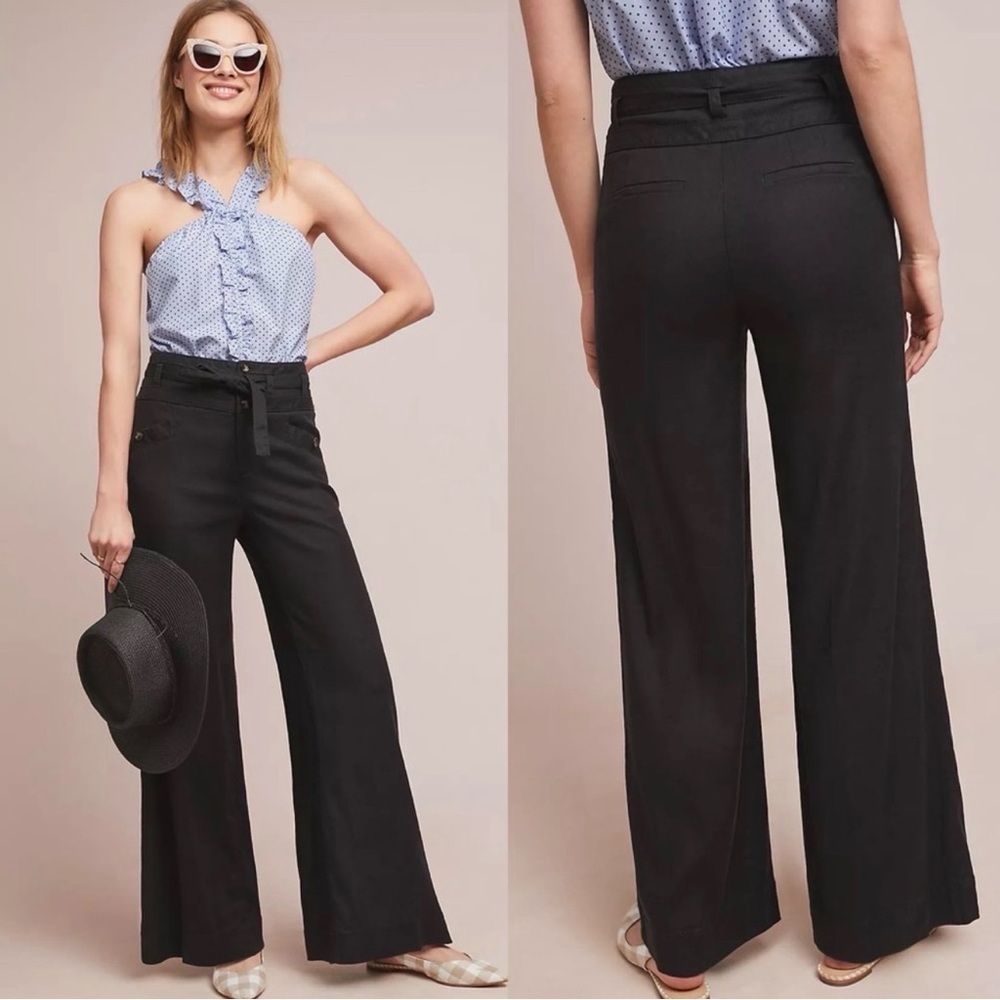 Anthropologie Nellie Linen Blend Trousers